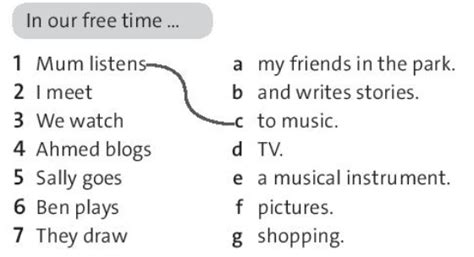 SBT Tiếng Anh 7 trang 10 Unit 1 Vocabulary and Listening Free time