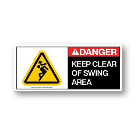 Keep Clear Of Swing Area Stickers Pack Of 10 Industroquip