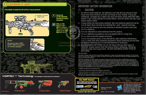 Urban Taggers Nerf Vortex Nitron Instruction Manual