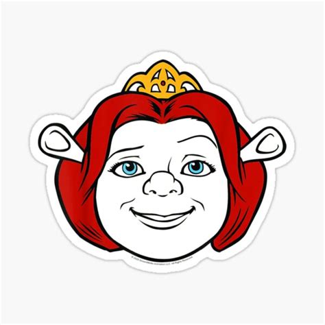 "Shrek Fiona Big Face Outline" Sticker for Sale by MarnaHarris | Redbubble