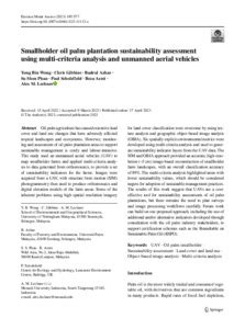 Smallholder Oil Palm Plantation Sustainability Assessment Using Multi