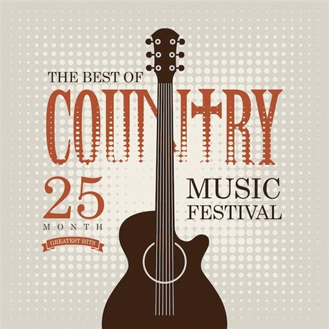 Premium Vector Banner For Country Music With Guitar