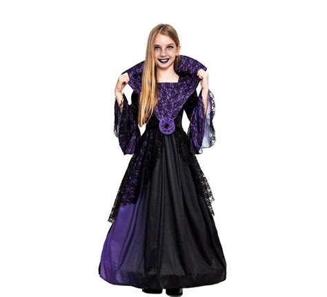 Costume Da Vampira Sfumata Lilla Per Ragazza