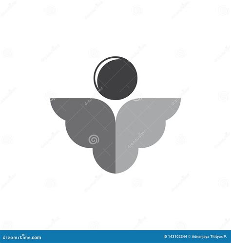 Simple Cute Angel Wings Logo Vector Stock Vector Illustration Of Line