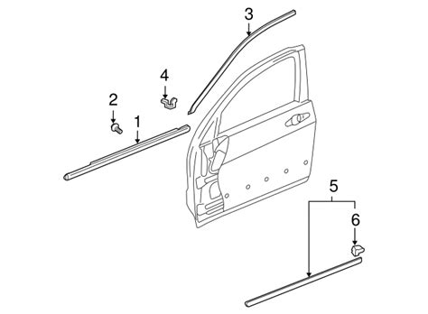 Sda A Molding R Front Door Sash Honda Accord