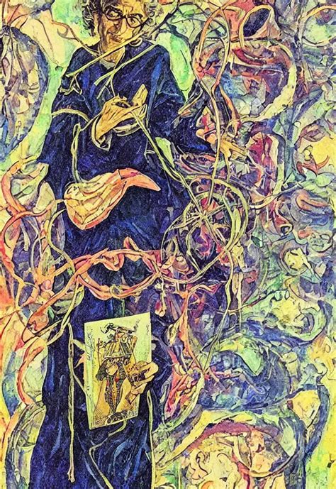 Yoshua Bengio On The Tarot Card Illustration By Stable Diffusion