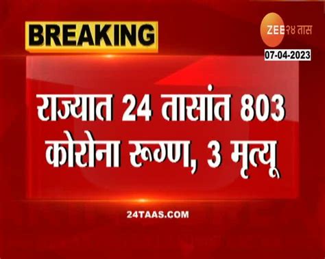 Corona News राज्यात कोरोना रुग्णसंख्येत वाढ 3 मृत्यू 24 Taas Zee News