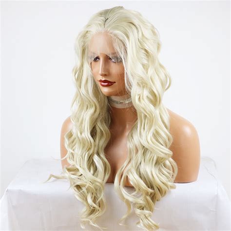 Fantasy Hand Tied Blonde White Long Body Wave High Vicedeal