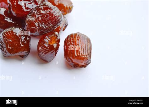 Chinese Jujube Candy Coating Syrup On White Background Stock Photo Alamy