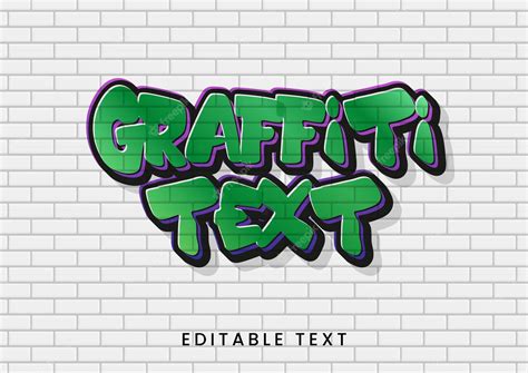 Premium Vector | Graffiti on wall editable text effect vector