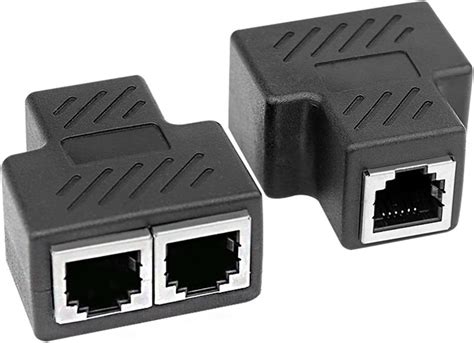 Jeopoom Rj45 Coupleur Lan Ethernet Répartiteur 1 Vers 2 Câbles Adaptateur Câble Extender Pour