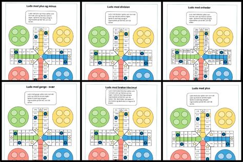 Ludo med gange plus minus brøker division og længdemål Leg og