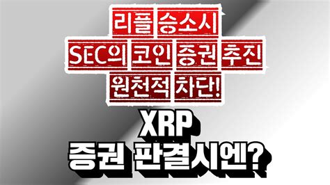 리플 승소시 Sec의 코인 증권 추진 원천적 차단 “xrp 증권 판결시엔” 리플 비트코인 이더리움 Youtube