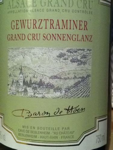 Cave De Beblenheim Baron De Hoen Gewurztraminer Alsace Grand Cru