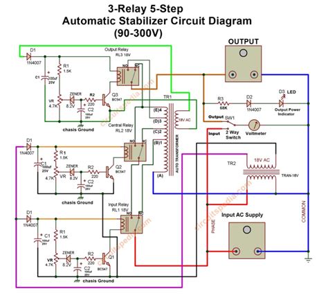 Ac Voltage Stabiliser Circuit Diagram