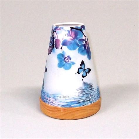 Glowing Candle Holder Vintage Style Puri Orchideen Blau