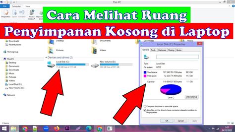 Cara Melihat Sisa Ruang Penyimpanan Kosong Di Laptop YouTube