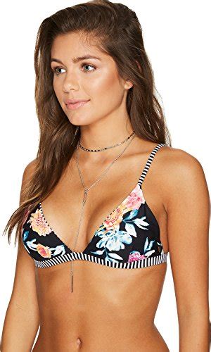 Rip Curl Women S Wild Flower Reversible Tri Bikini Top Black XS