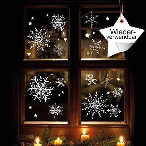 Fensterbild Weihnachten Filigrane Schneeflocken Im Set Etsy De