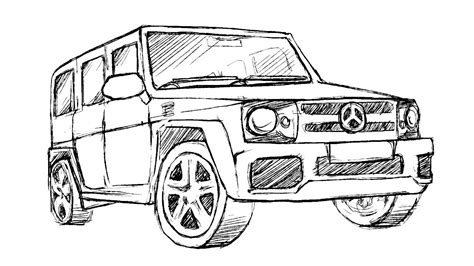 How To Draw Mercedes Gelandewagen Youtube