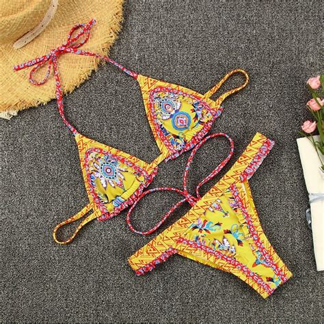 Mujeres Sexy Bikini Bikini Set Push Up Traje De Baño Brasileño Etsy