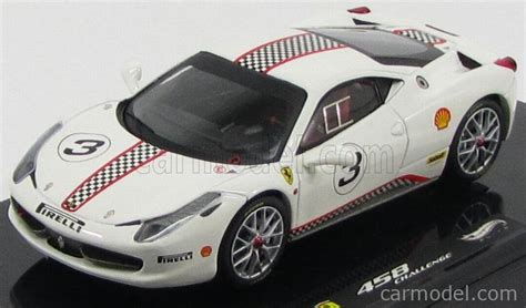 MATTEL HOT WHEELS X5505 Scale 1 43 FERRARI 458 ITALIA 8C CHALLENGE N 3 2010 WHITE