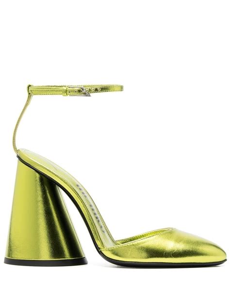 The Attico Luz Metallic Mm Leather Pumps Farfetch Shoes Women