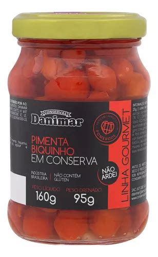 Pimenta Biquinho Em Conserva Danimar Vidro 95g MercadoLivre