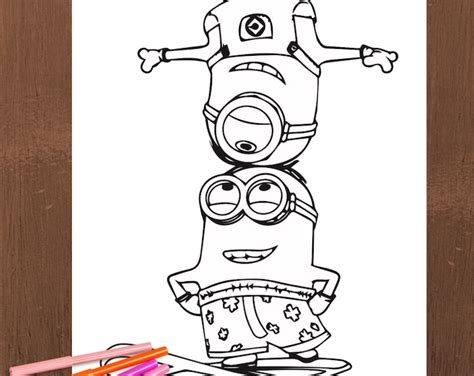 15 Minions Coloring Pages Etsy Canada