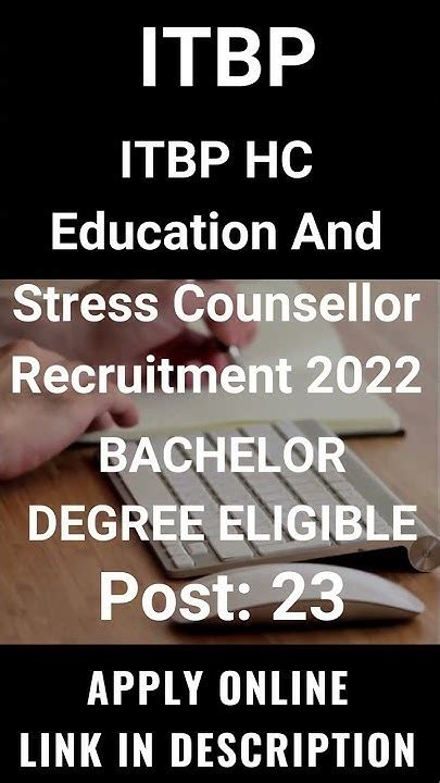 Itbp Hc Education And Stress Counsellor Recruitment 2022 Apply Online