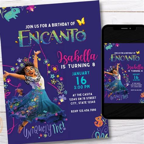 Editable Encanto Birthday Invitation Mirabel Digital Etsy