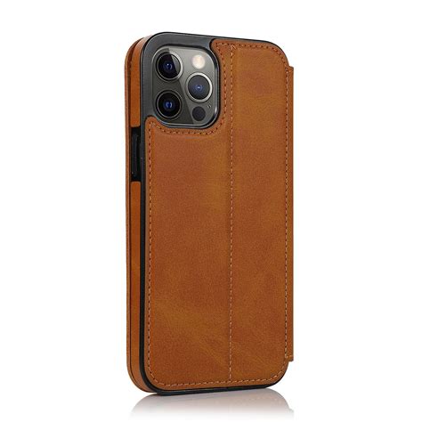 SHIELDON Case for iPhone 12 Pro Max, Leather Wallet Case, Shockproof