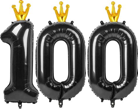 Black Number 100 Balloon 40 Inch 100 Number Balloon 100th