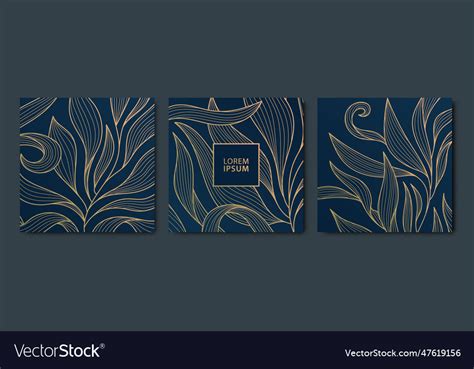 Set Of Leaf Gold Patterns Art Deco Luxury Vector Image