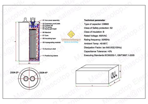 Tụ block điều hòa 30uF 450V CBB65 chính hãng Mascotop