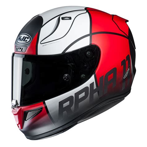 HJC RPHA 11 Quintain Mat Rouge Blanc Noir Casque moto intégral RAD