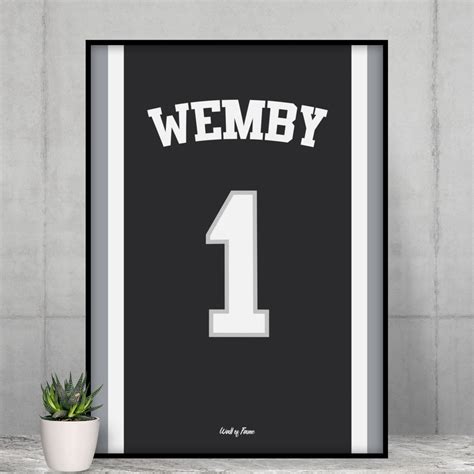 Victor Wembanyama Basketball Jersey Poster Wemby San Antonio Spurs Fan ...