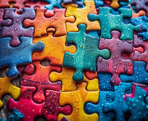 Premium Photo | Colorful jigsaw puzzle
