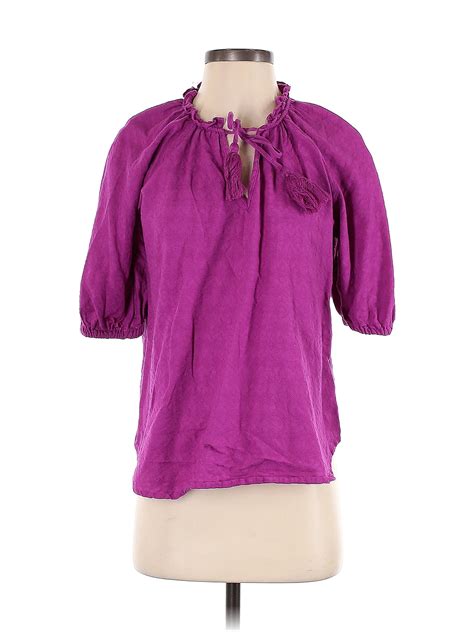 Knox Rose 100 Cotton Purple 3 4 Sleeve Blouse Size S 52 Off Thredup