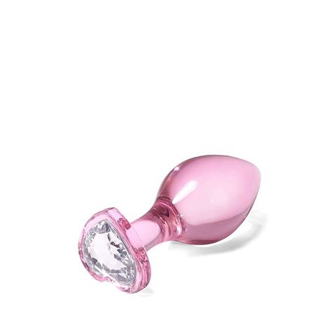 Plug Anal em Vidro Pedra Brilhante Formato de Coração Lust of Love Sex Shop Online