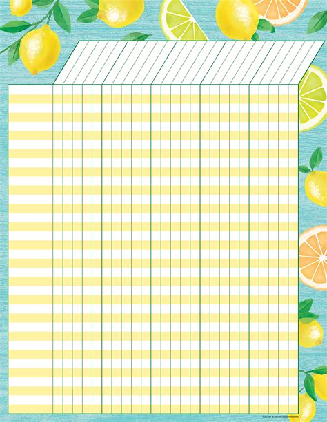 Lemon Zest Incentive Chart Tcr Teacher Created Resources