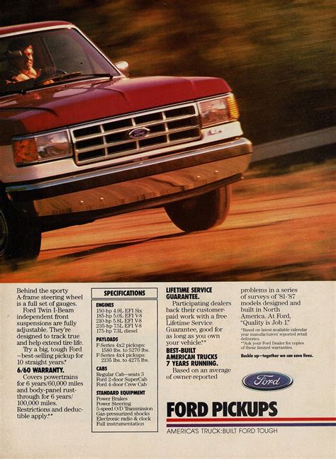 1988 Ford F Series Pick Up Page 2 USA Original Magazine Ad Flickr