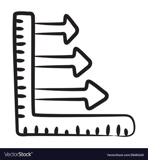 Horizontal line graph Royalty Free Vector Image