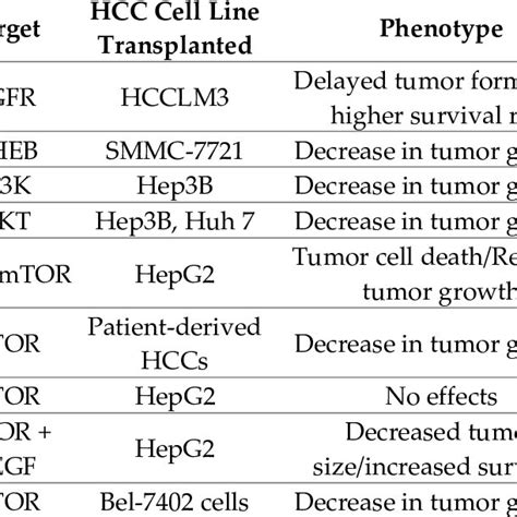 Hcc Suppression In Xenograft Models By Targeting The Egfr Pi K Akt Mtor