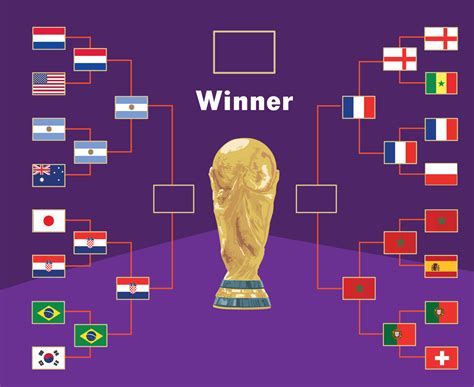 bandera de países de fútbol semifinal con diseño de símbolo de trofeo