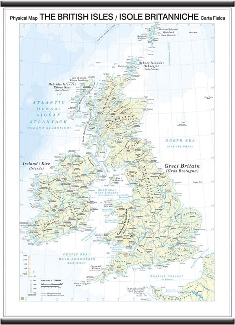 Isole Britaniche British Isles Carta Murale Scolastica Bifacciale