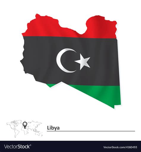 Map of libya with flag Royalty Free Vector Image