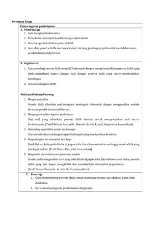 Lkpd Pembagian Polinomial Bentuk Kuadrat Pdf