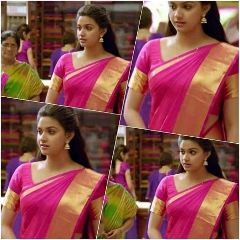 Keerthi Suresh In Saree 15 Unseen And Glamorous Pics Pink Saree