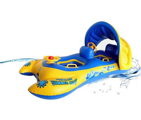 Sun Canopy Baby Inflatable Boat Float For 2 Babies Toddler Floaties